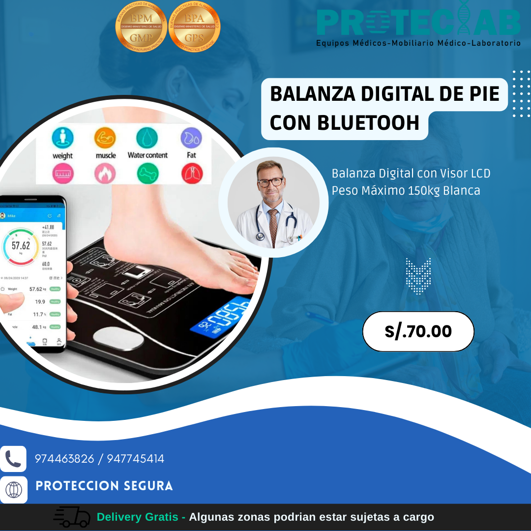 Balanza de Pie con Bluetooh