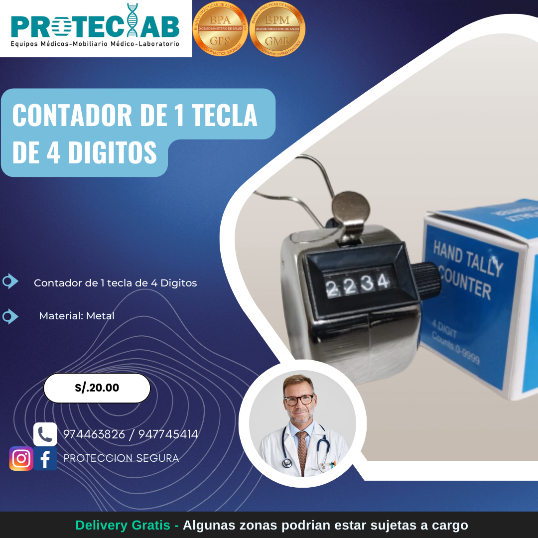 Contador de 1 tecla de 4 digitos