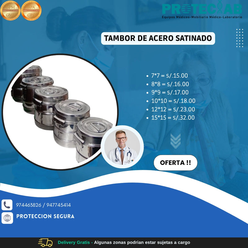 Tambor de Acero Satinado