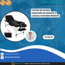 Camilla de masaje importado de aluminio 3 cuerpos reclinable mediano