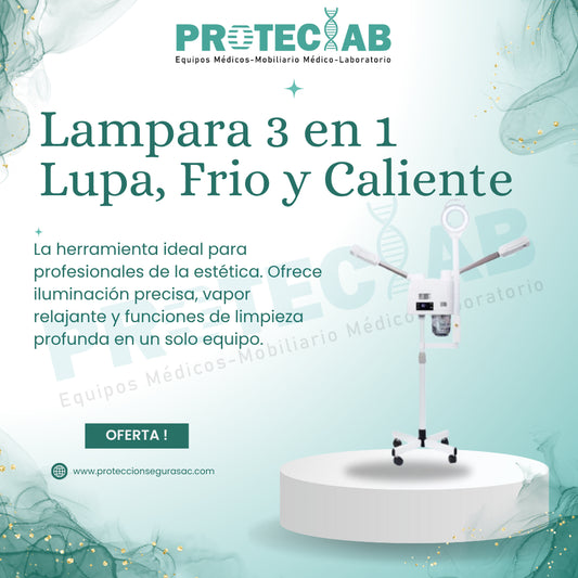 Lampara 3 en 1 Lupa, Frio y Caliente