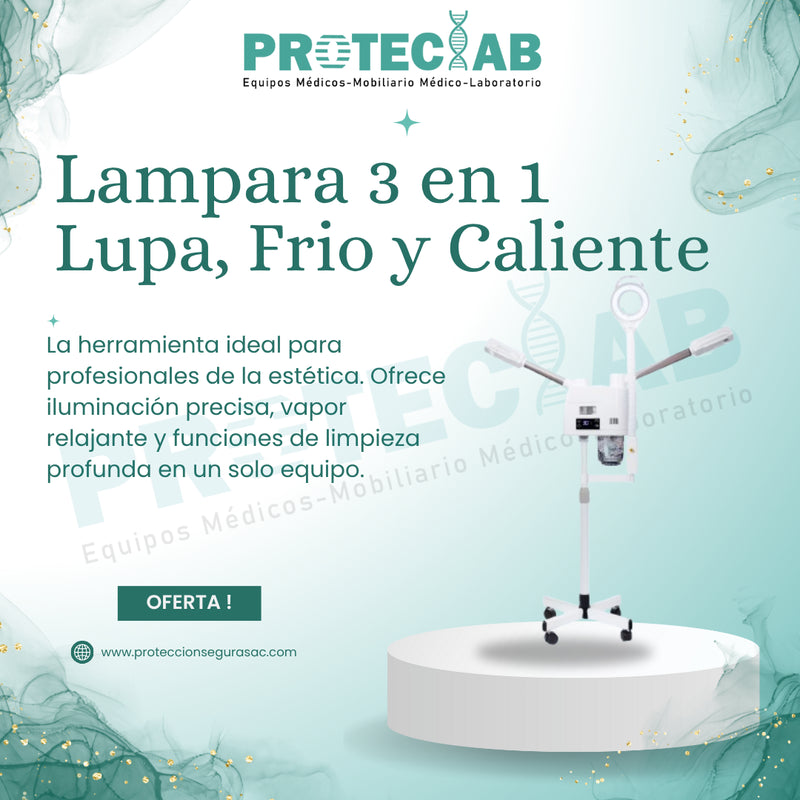 Lampara 3 en 1 Lupa, Frio y Caliente