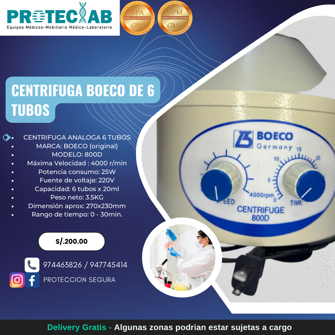 Centrifuga Boeco de 6 tubos