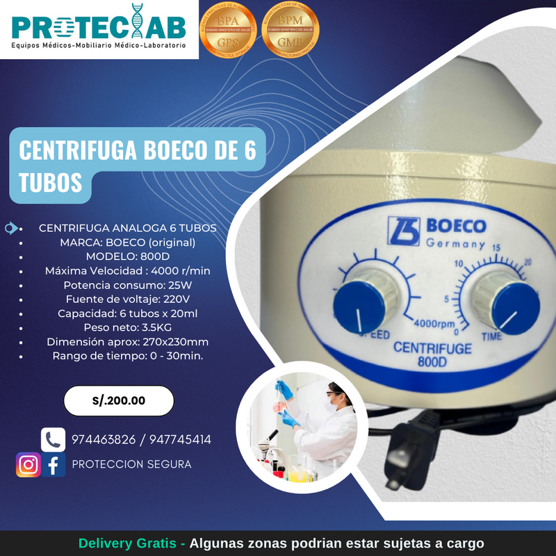 Centrifuga Boeco de 6 tubos