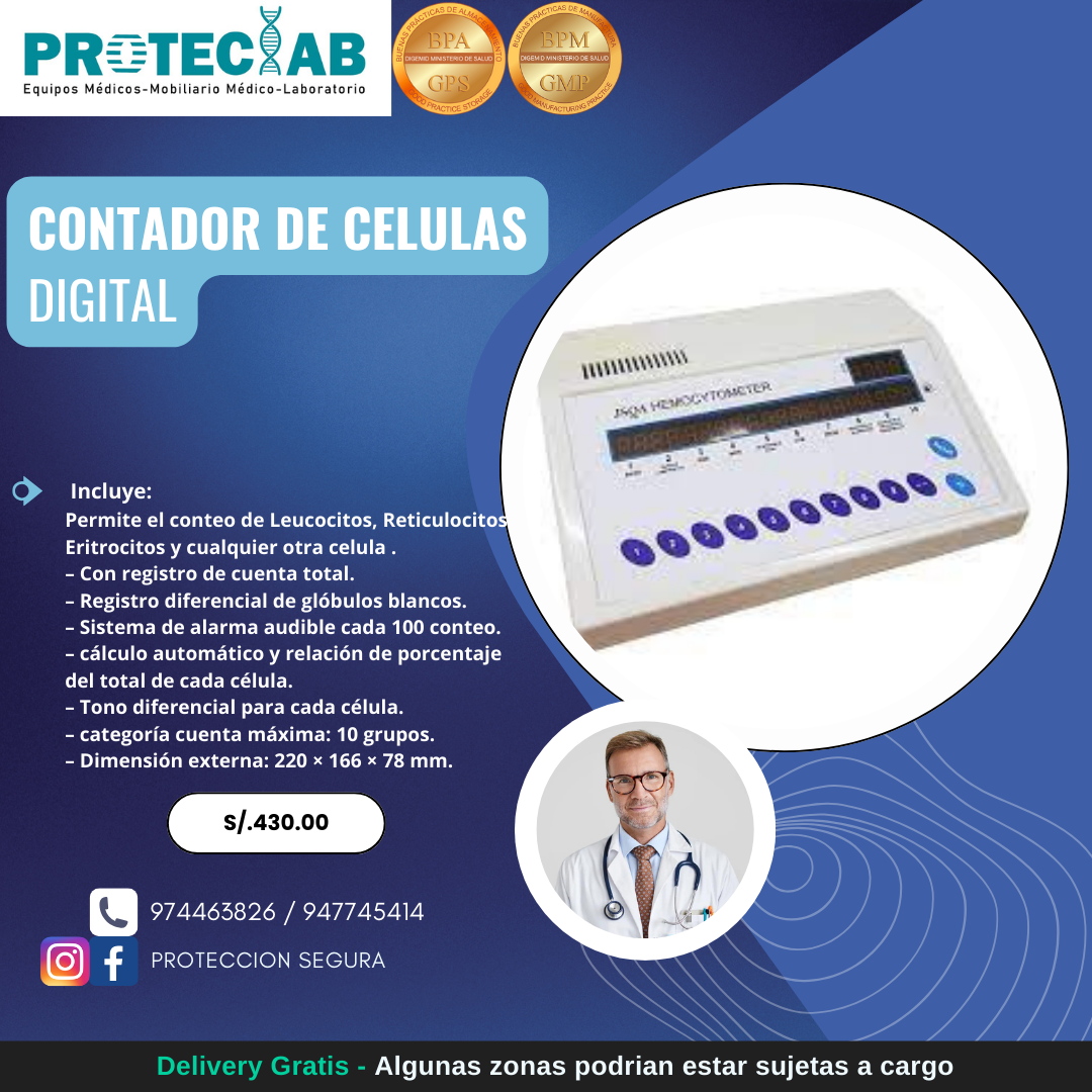 Contador De Celulas Digital De 9 Teclas