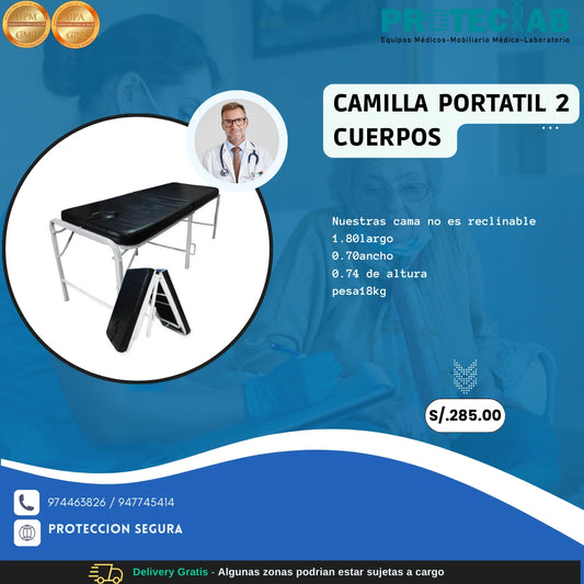 Camilla Portátil de 2 cuerpos