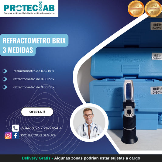 Refractómetro Brix 3 medidas