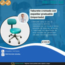 Taburete Cromado Con Espaldar Graduable