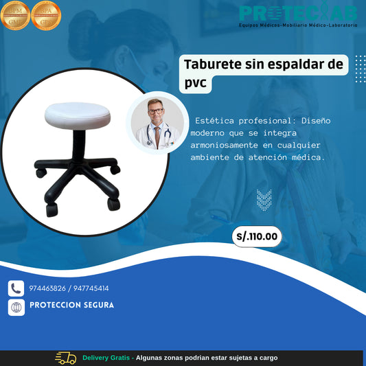 Taburete de PVC Sin Respaldar
