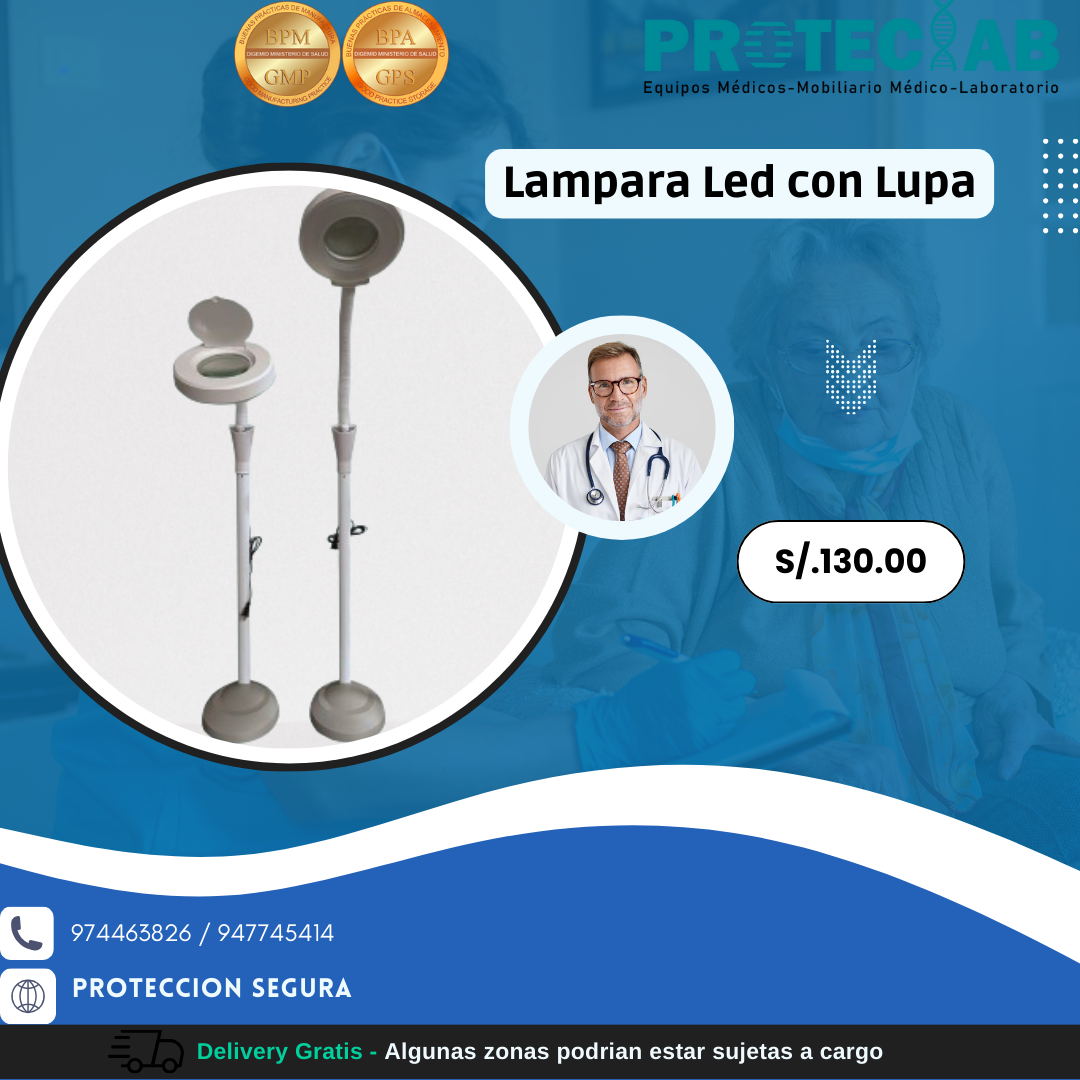 Lampara Led con Lupa