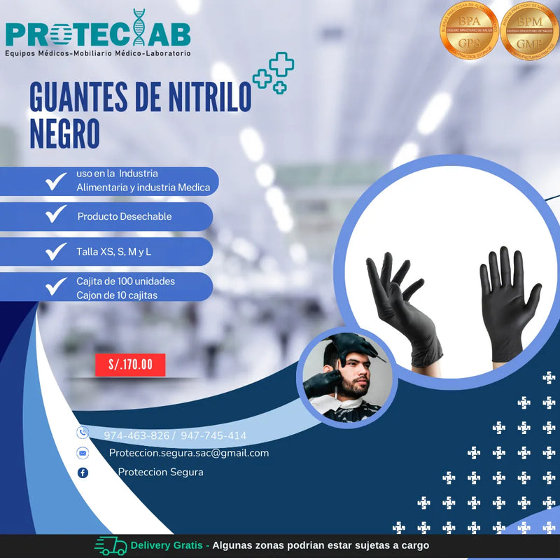 Guantes de Nitrilo Negro